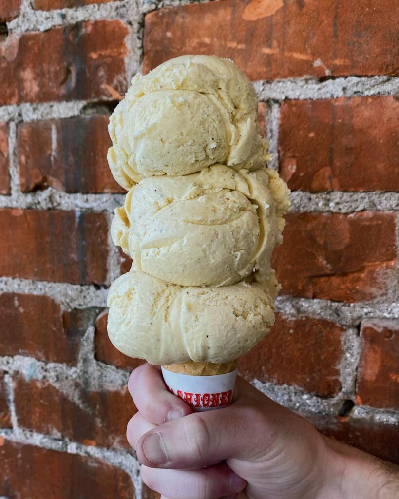 triple scoop ice cream cone